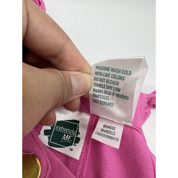 Extremely Me‎ Girls Overalls - Pink - Size 6X - Braided Straps - Picture 6 of 6